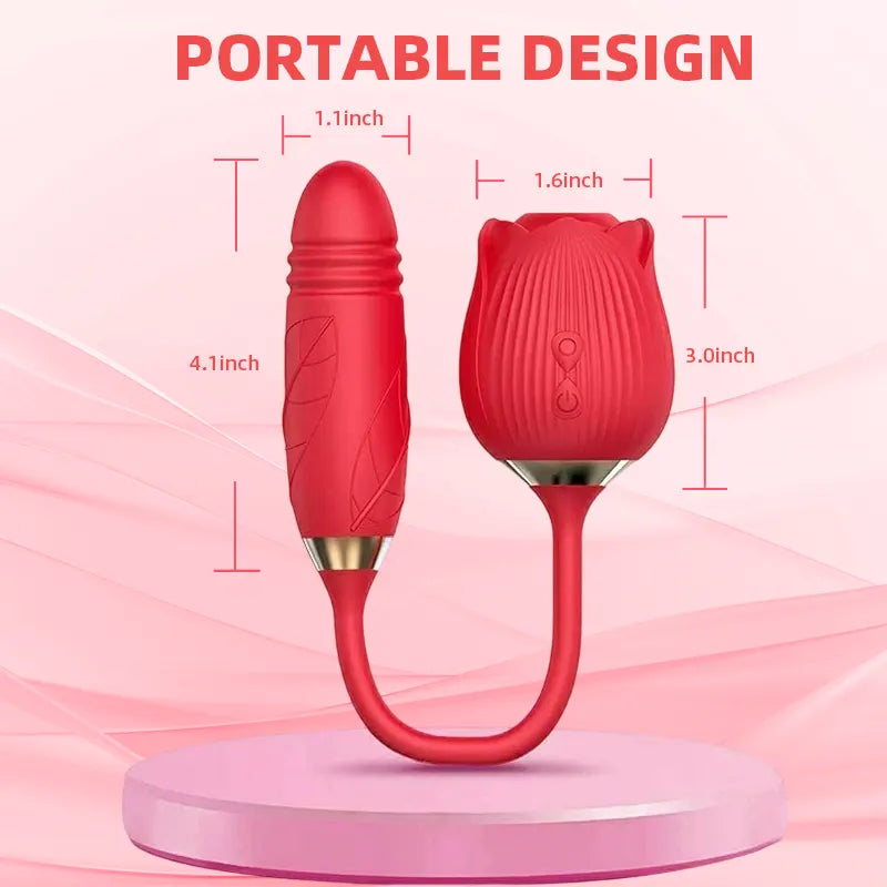 Rose Vibrator with Suction