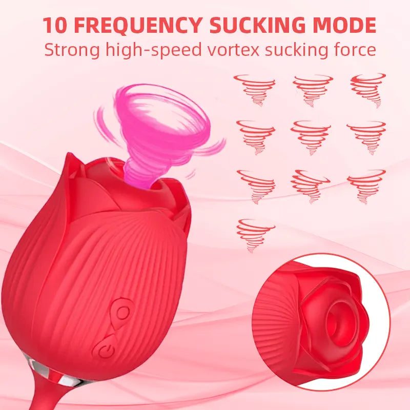 Rose Vibrator with Suction
