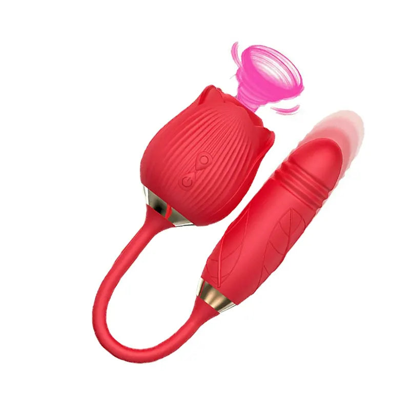 Rose Vibrator with Suction